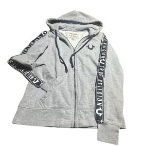 True Religion Horseshoe Active Zip Hoodie Heather Gray Size S